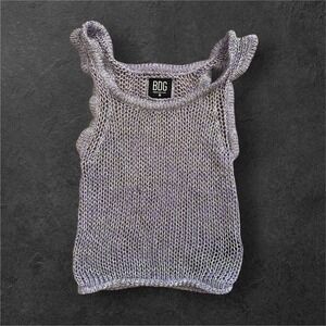 BDG Urban Outfitters Lavender Knit Tank Top Womens M Mesh Cropped Sleeveless
